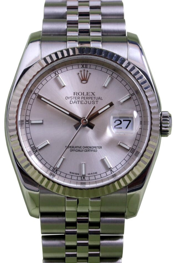 Rolex Datejust 36 mm 116234slvr-3 Yellow Gold/Diamonds Silver