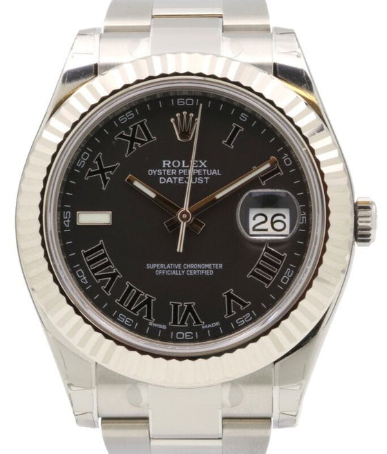 Rolex Datejust II 41 mm 116334BLKRO Steel/White Gold Black