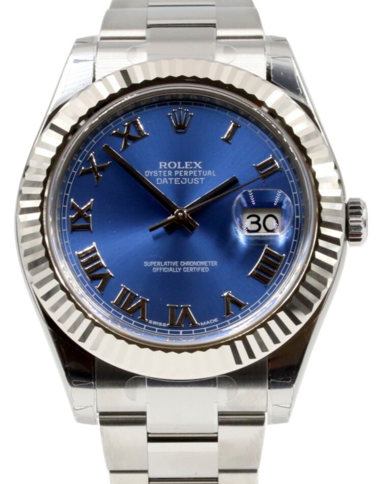 Rolex Datejust II 41 mm 116334BLURO Steel/White Gold Blue