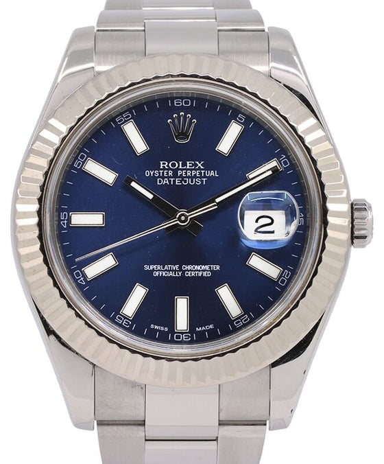 Rolex Datejust II 41 mm 116334BLUSO1 Steel/White Gold Blue