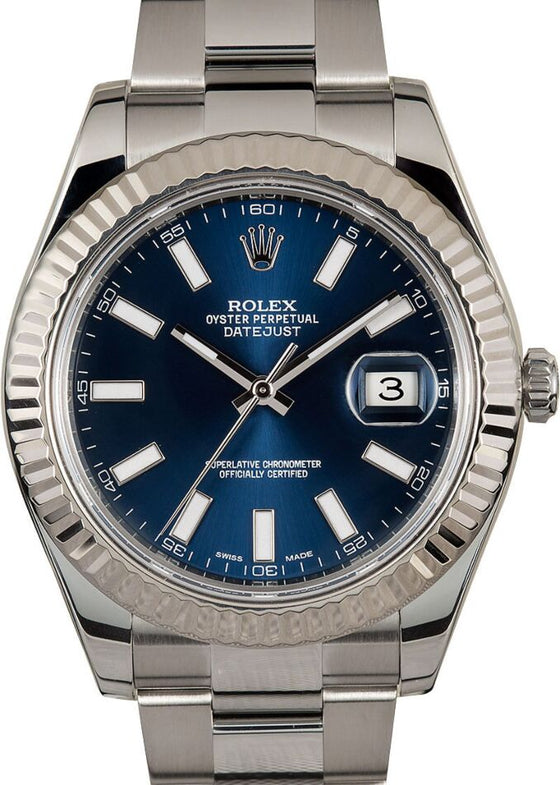 Rolex Datejust II 41 mm 116334BSI Steel/White Gold Blue
