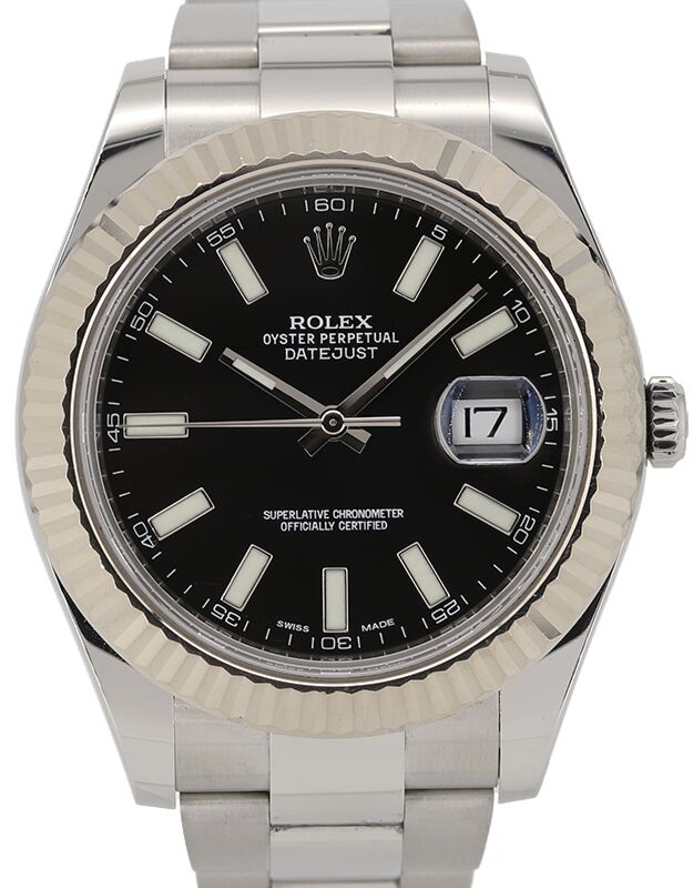 Rolex Datejust II 41 mm 116334BSO1 Steel/White Gold Black