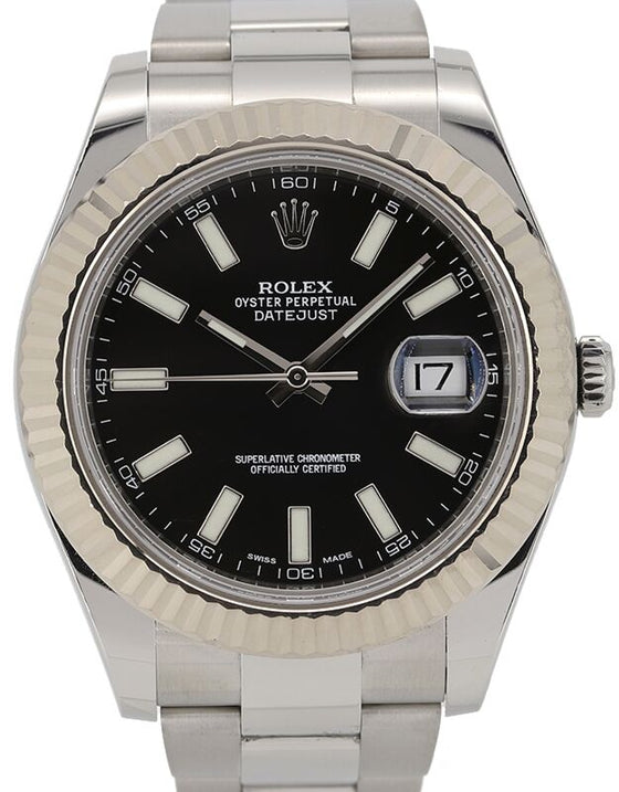Rolex Datejust II 41 mm 116334BSO1 Steel/White Gold Black