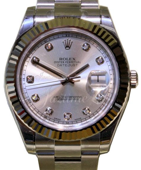 Rolex Datejust II 41 mm 116334SLVDO1 Steel/White Gold Silver