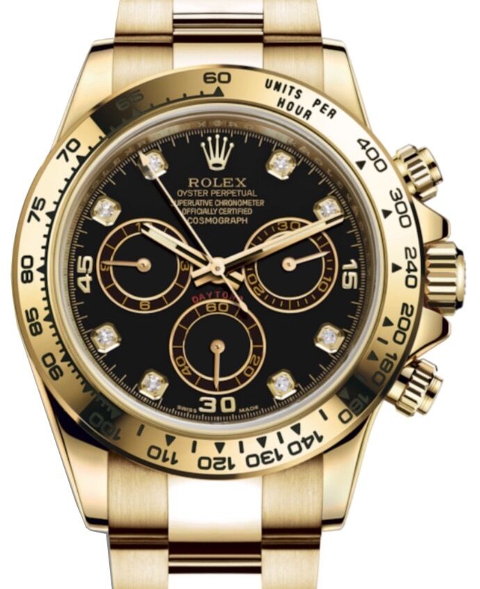 Rolex Cosmograph Daytona 40 mm 116508-BLKDO Yellow Gold Luminous