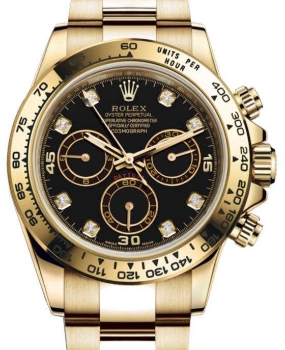 Rolex Cosmograph Daytona 40 mm 116508-BLKDO Yellow Gold Luminous