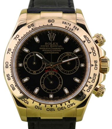 Rolex Cosmograph Daytona 40 mm 116518-BLKSBK bnib Yellow Gold Luminous