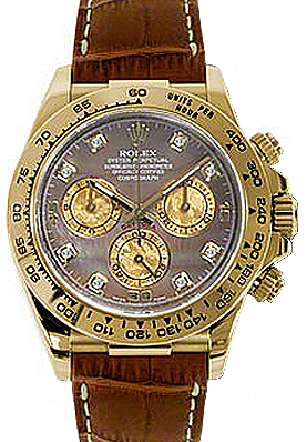Rolex Cosmograph Daytona 40 mm 116518-DMOPDBR bnib Yellow Gold Luminous