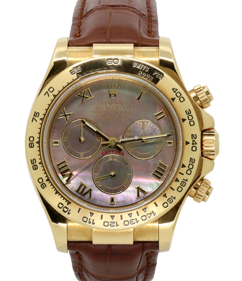 Rolex Cosmograph Daytona 40 mm 116518-DMOPRBR bnib Yellow Gold Luminous