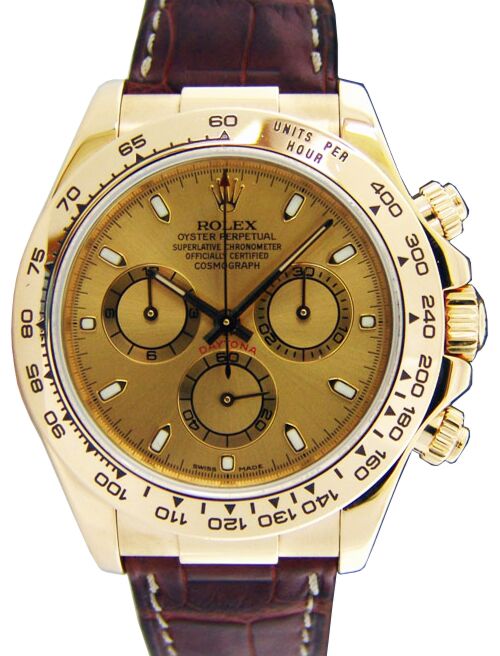 Rolex Cosmograph Daytona 40 mm 116518-GLDSBR bnib Yellow Gold Luminous