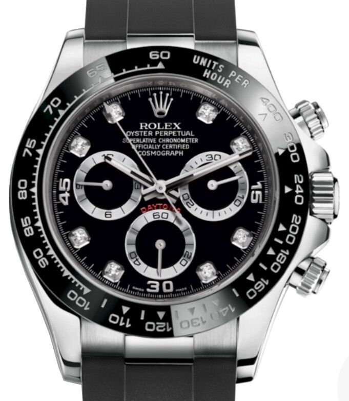 Rolex Cosmograph Daytona 40 mm 116519LNBLKDR White Gold Luminous