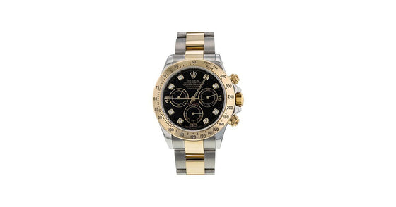 Rolex Cosmograph Daytona 116523 116523-BLKD Black Diamond 18k Yellow Gold Stainless Steell