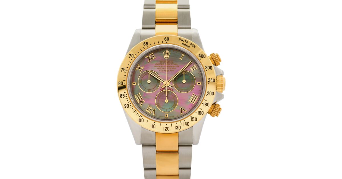 Rolex Cosmograph Daytona 116523 116523-DMOPR Dark Mother Of Pearl Roman Yellow Gold Stainless Steel BRAND NEW