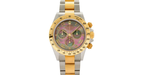 Rolex Cosmograph Daytona 116523 116523-DMOPR Dark Mother Of Pearl Roman Yellow Gold Stainless Steel BRAND NEW
