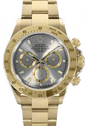 Rolex Cosmograph Daytona 40 mm 116528-GRYS Yellow Gold Luminous