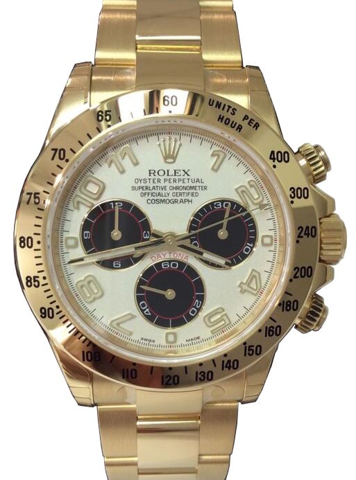 Rolex Cosmograph Daytona 40 mm 116528-IVRA bnib Yellow Gold Luminous