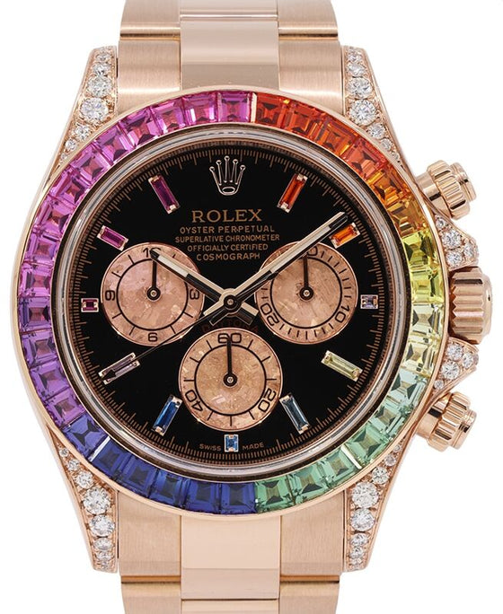 Rolex Rainbow Daytona 40 mm 116595RBOWC1 Rose Gold/Diamonds Luminous
