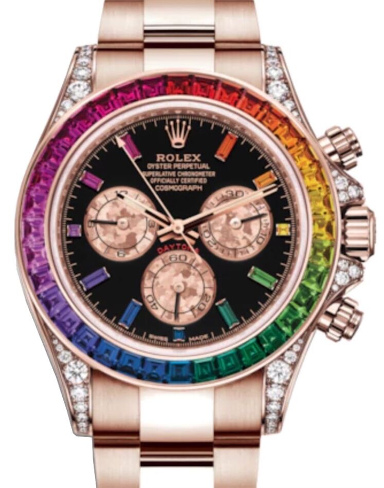 Rolex Cosmograph Daytona 40 mm 116595RBOW Rose Gold/Diamonds Luminous