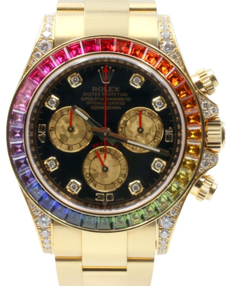 Rolex Cosmograph Daytona 40 mm 116598-RBOW Yellow Gold/Diamonds Luminous