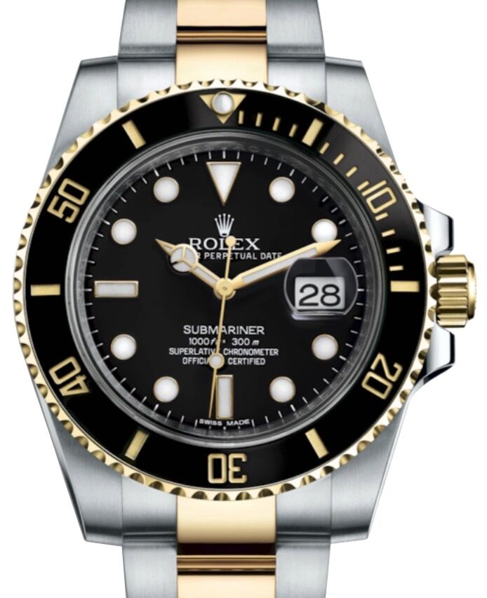 Rolex Two Tone Submariner Date 40 mm 116613LN Steel/Yellow Gold Black
