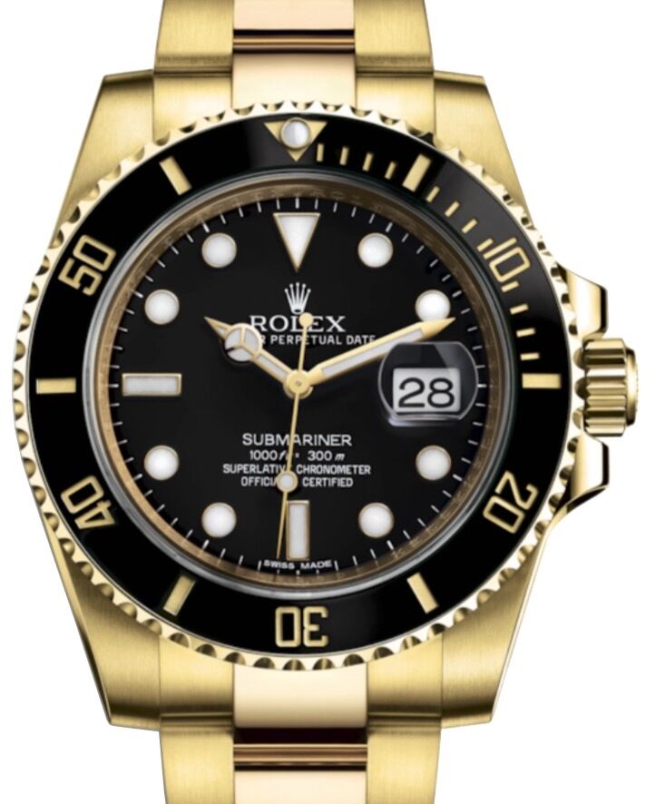 Rolex Submariner 40 mm 116618LN Yellow Gold Black