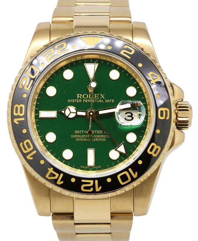 Rolex GMT Master-II 40 mm 116718G Yellow Gold Green