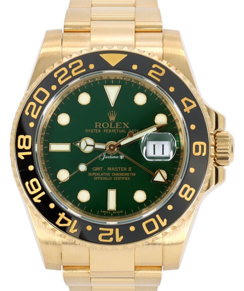 Rolex GMT Master-II 40 mm 116718LNG Yellow Gold Green