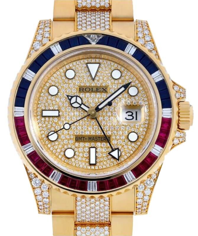 Rolex GMT-Master II 40 mm 116758SARUDO Yellow Gold/Diamonds Diamond Pave