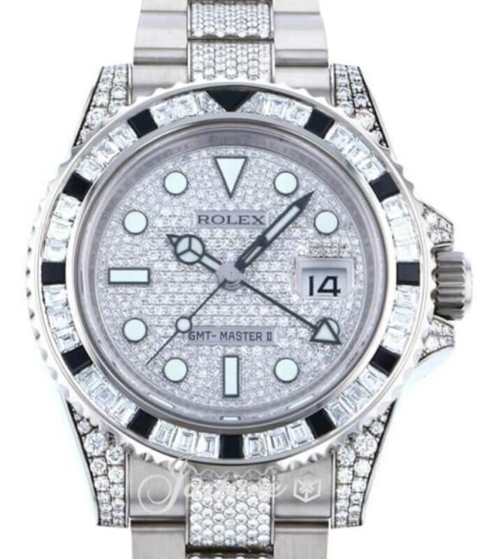 Rolex GMT Master II 40 mm 116759SANRDP White Gold/Diamonds Diamond Pave