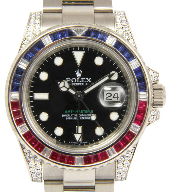 Rolex GMT Master II 40 mm 116759SARU White Gold/Diamonds Black