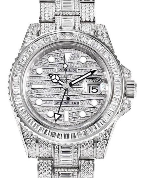Rolex GMT Master II 40 mm 116769TBR White Gold/Diamonds Diamond Pave