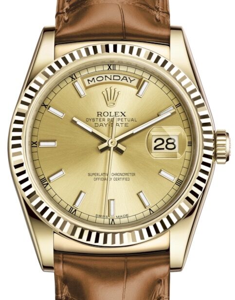 Rolex Day-Date 36 36 mm 118138CHSCL Yellow Gold Champagne