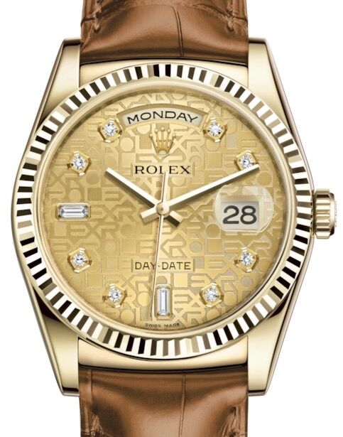 Rolex Day-Date 36 36 mm 118138CJDCL Yellow Gold Champagne