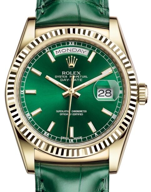 Rolex Day-Date 36 36 mm 118138GSGL Yellow Gold Green