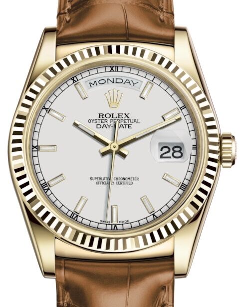 Rolex Day-Date 36 36 mm 118138WSCL Yellow Gold White