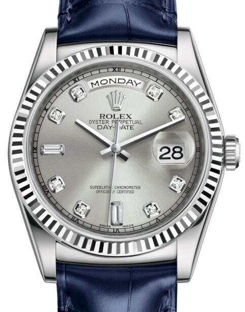 Rolex Day-Date 36 36 mm 118139SDBL White Gold Silver