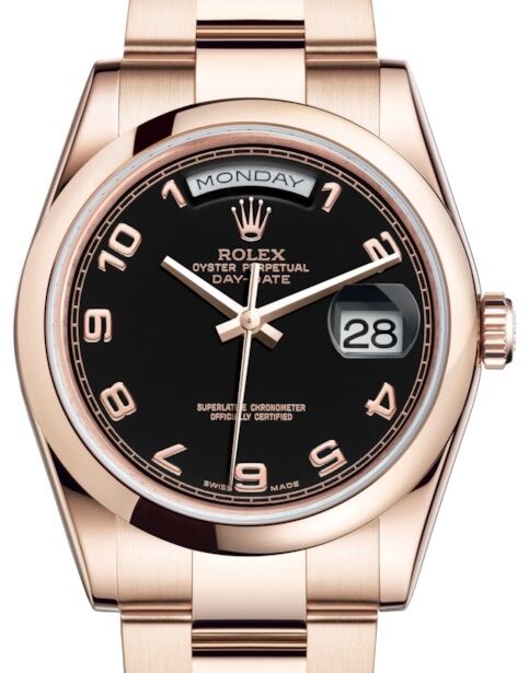 Rolex Day-Date 36 36 mm 118205BAO Rose Gold Black