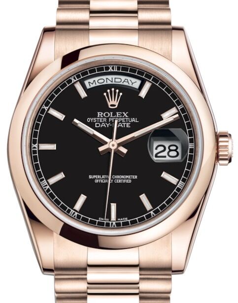 Rolex Day-Date 36 36 mm 118205BSP Rose Gold Black