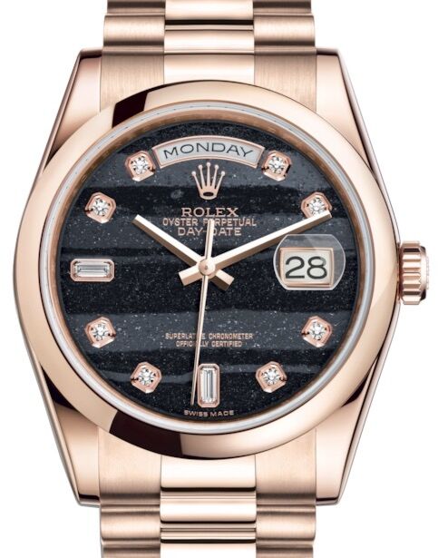 Rolex Day-Date 36 36 mm 118205FDP Rose Gold Black