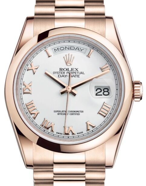 Rolex Day-Date 36 36 mm 118205WRP Rose Gold White