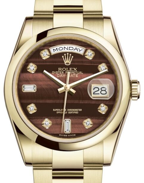 Rolex Day-Date 36 36 mm 118208BEDO Yellow Gold Bull's Eye