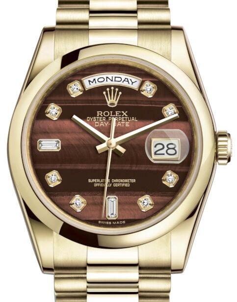 Rolex Day-Date 36 36 mm 118208BEDP Yellow Gold Bull's Eye