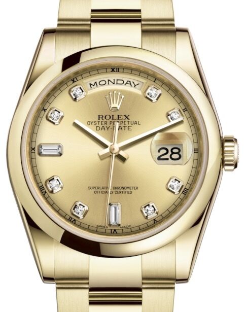 Rolex Day-Date 36 36 mm 118208CDO Yellow Gold Champagne