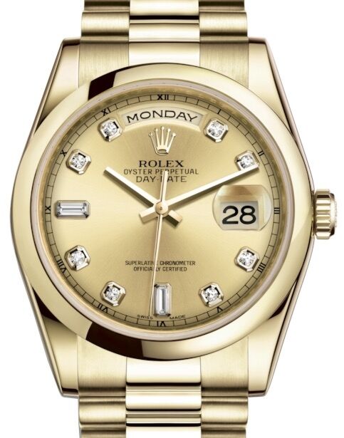 Rolex Day-Date 36 36 mm 118208CDP Yellow Gold Champagne