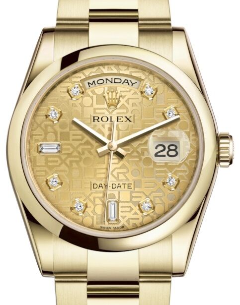 Rolex Day-Date 36 36 mm 118208CJDO Yellow Gold Champagne