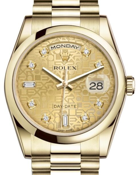 Rolex Day-Date 36 36 mm 118208CJDP Yellow Gold Champagne