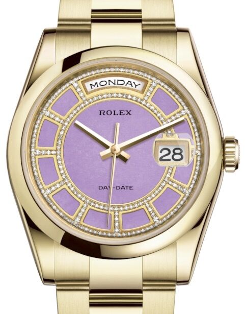 Rolex Day-Date 36 36 mm 118208CLJDO Yellow Gold Purple