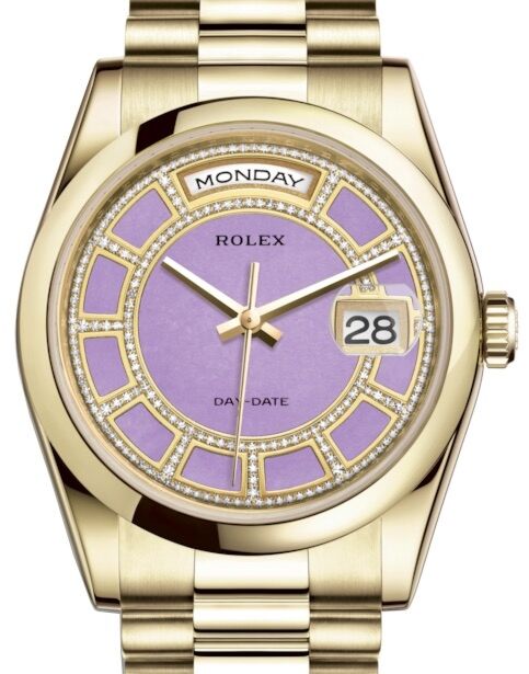 Rolex Day-Date 36 36 mm 118208CLJDP Yellow Gold Purple