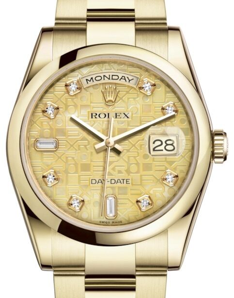Rolex Day-Date 36 36 mm 118208CMJDO Yellow Gold Champagne