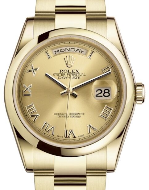 Rolex Day-Date 36 36 mm 118208CRO Yellow Gold Champagne